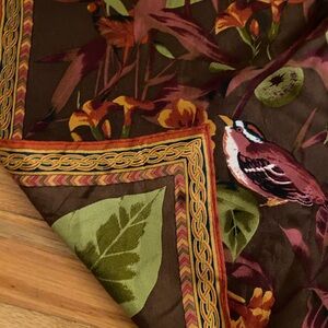 Floral Bird Print Scarf